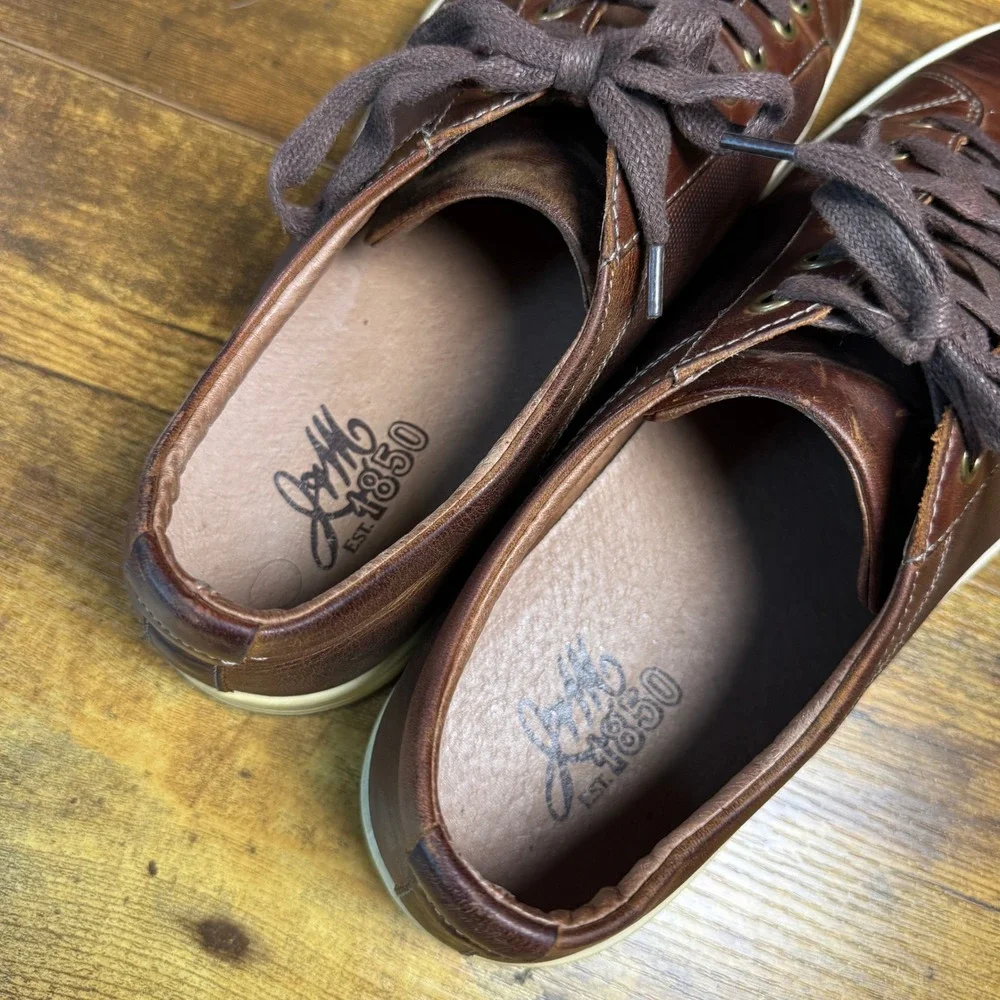 Johnston & Murphy J&M 1850 27-1090 Brown Leather Sneaker Mens 10.5 M